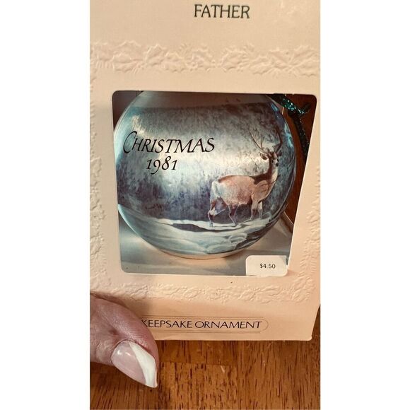 Hallmark Keepsake Christmas Tree Ornament "Father" Unbreakable satin - Picture 4 of 5